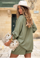 Lniana Hemd z kieszonkami Sunlit Days Beige
