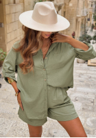 Lniana Hemd z kieszonkami Sunlit Days Beige