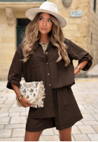 Lniana Hemd z kieszonkami Sunlit Days Beige