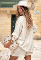Lniana Hemd z kieszonkami Sunlit Days Beige