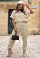 Bluse oversize z kieszeniami Bright Breeze Beige