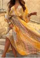Wzorzysta Kleid maxi z szerokimi rękawami Summer Doll Pistaziengrün