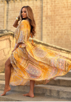 Wzorzysta Kleid maxi z szerokimi rękawami Summer Doll Pistaziengrün