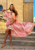 Wzorzysta Kleid maxi z szerokimi rękawami Summer Doll Pistaziengrün