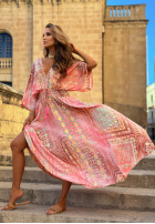 Wzorzysta Kleid maxi z szerokimi rękawami Summer Doll Pistaziengrün