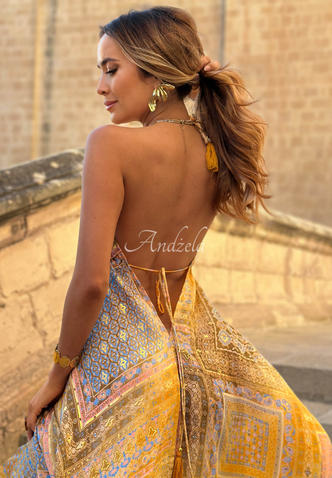 Gemustertes Maxikleid mit Trägern Sun Rituals Gelb