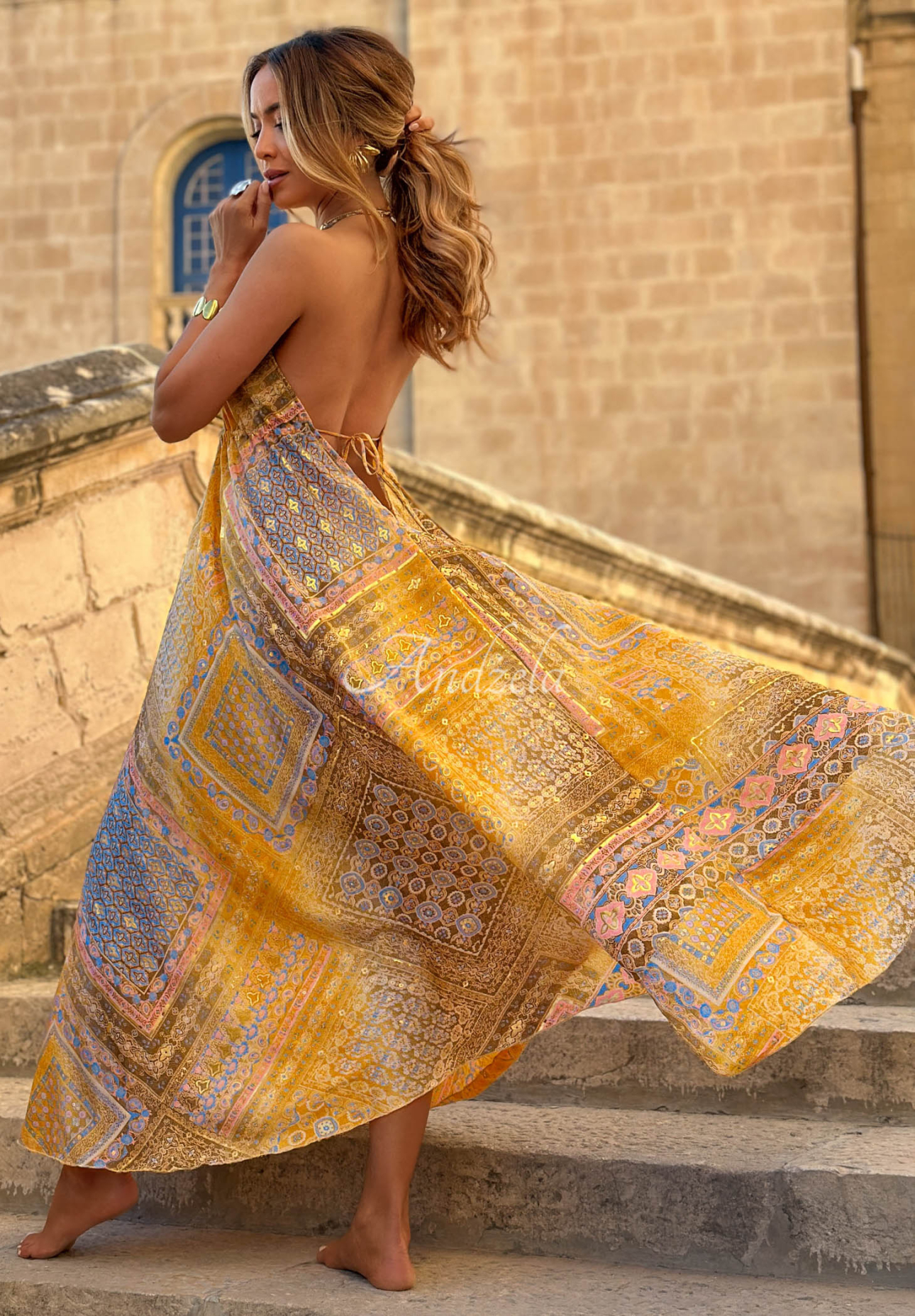 Gemustertes Maxikleid mit Trägern Sun Rituals Gelb