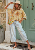 T-Shirt oversize Mit Muster Hot Sun Beige
