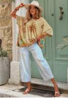 T-Shirt oversize Mit Muster Hot Sun Beige