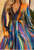 Wzorzysta Kleid maxi Sunset Ocean pomarańczowo-Dunkelblau
