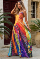 Wzorzysta Kleid maxi na ramiączkach Summer Sun Gelb