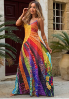 Wzorzysta Kleid maxi na ramiączkach Summer Sun Gelb