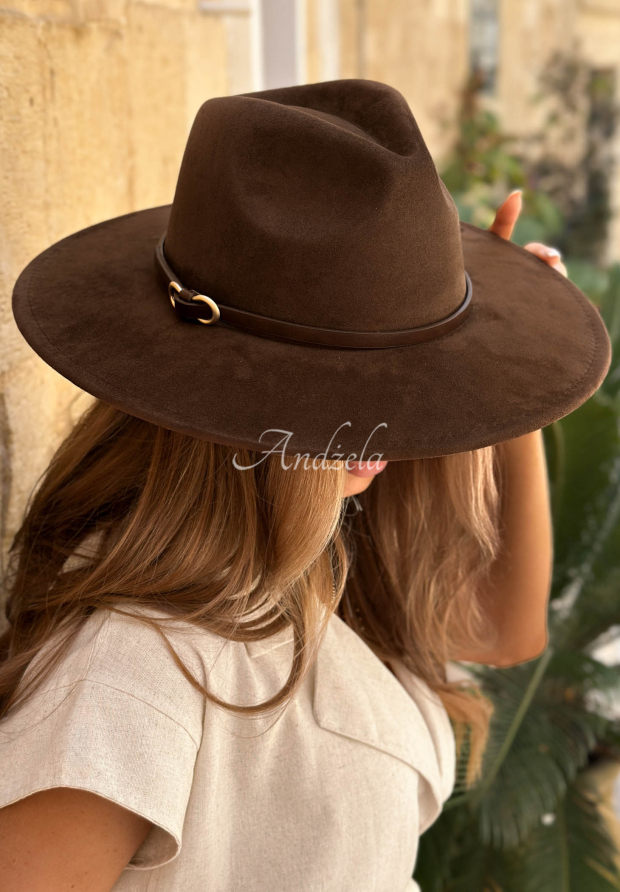 Wildlederhut mit Riemen Tropical Dreamer Schokoladenbraun