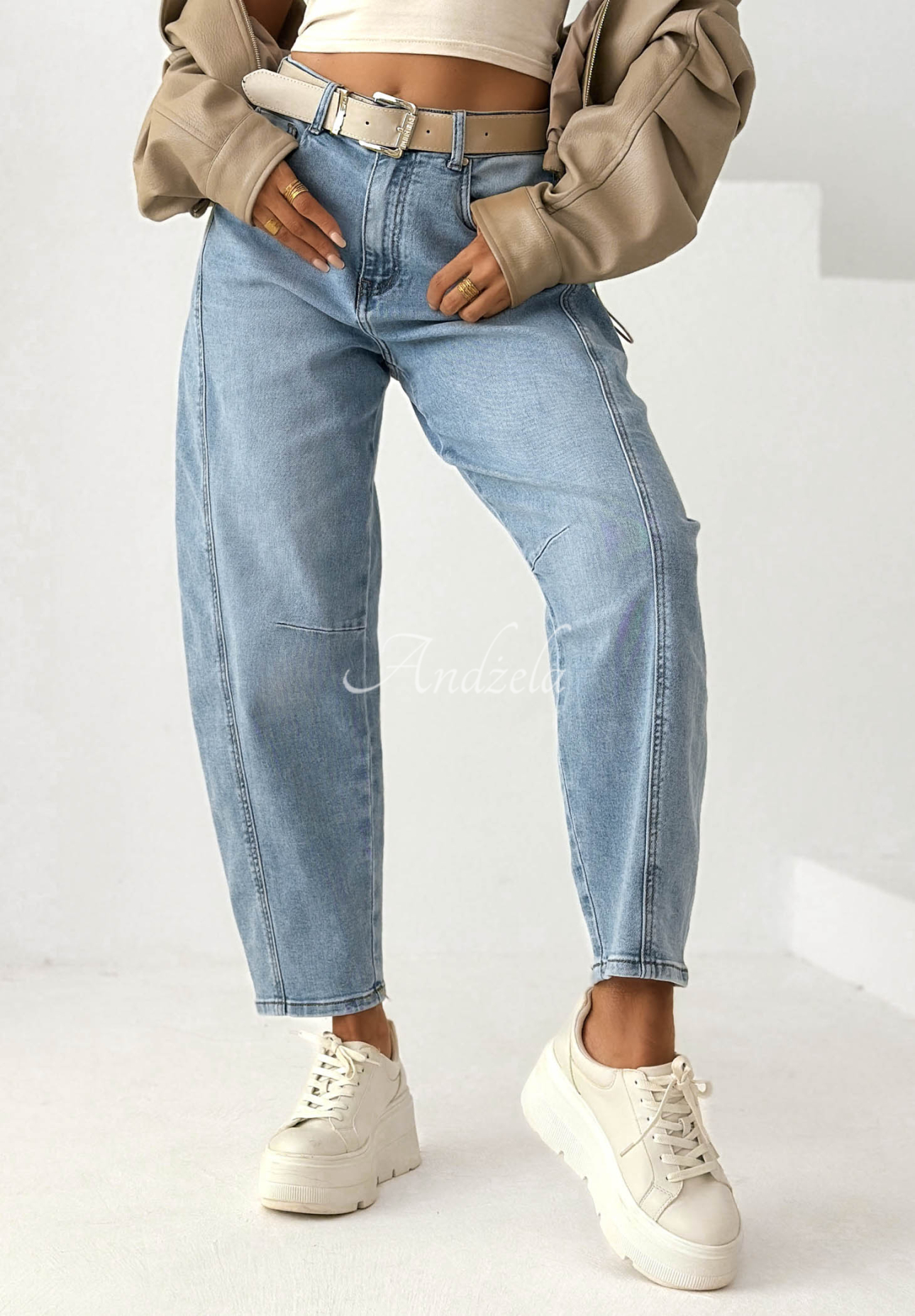 Bananenjeans mit Gürtel I Told You Blau