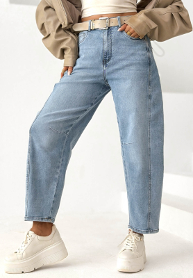 Bananenjeans mit G&uuml;rtel I Told You Blau