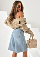 Hose Jeans bermudy z paskiem Just Denim Blau