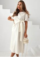 Kleid maxi z wiązaniem Stay With You Camel