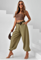 Eleganckie Hose joggery z paskiem Desert City Beige