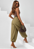 Eleganckie Hose joggery z paskiem Desert City Beige