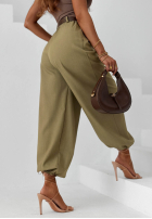 Eleganckie Hose joggery z paskiem Desert City Beige