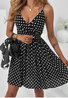 Kleid mini na ramiączkach w Punkte Solar Dots Rot