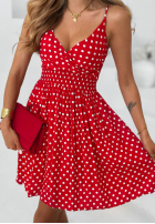 Kleid mini na ramiączkach w Punkte Solar Dots Rot