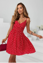 Kleid mini na ramiączkach w Punkte Solar Dots Rot