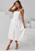 Kleid midi na wiązanych ramiączkach Sunset Aura Weiß