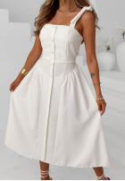 Kleid midi na wiązanych ramiączkach Sunset Aura Weiß