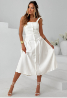 Kleid midi na wiązanych ramiączkach Sunset Aura Weiß