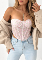 Gorsetowy top na ramiączkach Sweet Me Puderrosa