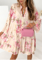 Kwiecista Kleid mini oversize Miss Florita Weiß