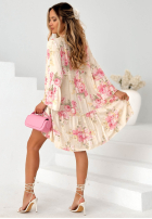 Kwiecista Kleid mini oversize Miss Florita Weiß