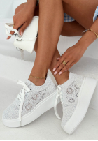 Koronkowe Sneaker Bianco Weiß