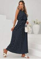 Wiskozowa Kleid maxi w Punkte Sun & Dots Dunkelblau