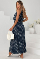 Wiskozowa Kleid maxi w Punkte Sun & Dots Dunkelblau