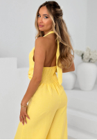 Długi Jumpsuit wide leg Sun Aura Weiß