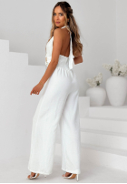 Długi Jumpsuit wide leg Sun Aura Weiß