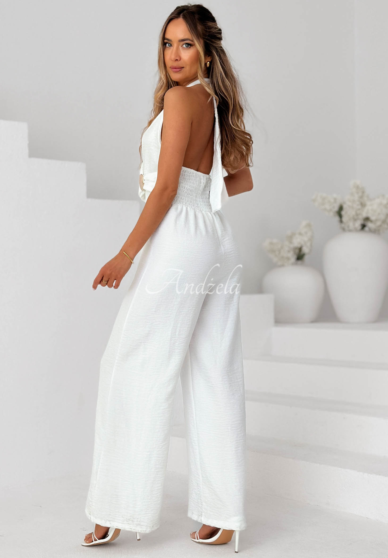Langer Jumpsuit wide leg Sun Aura Weiß