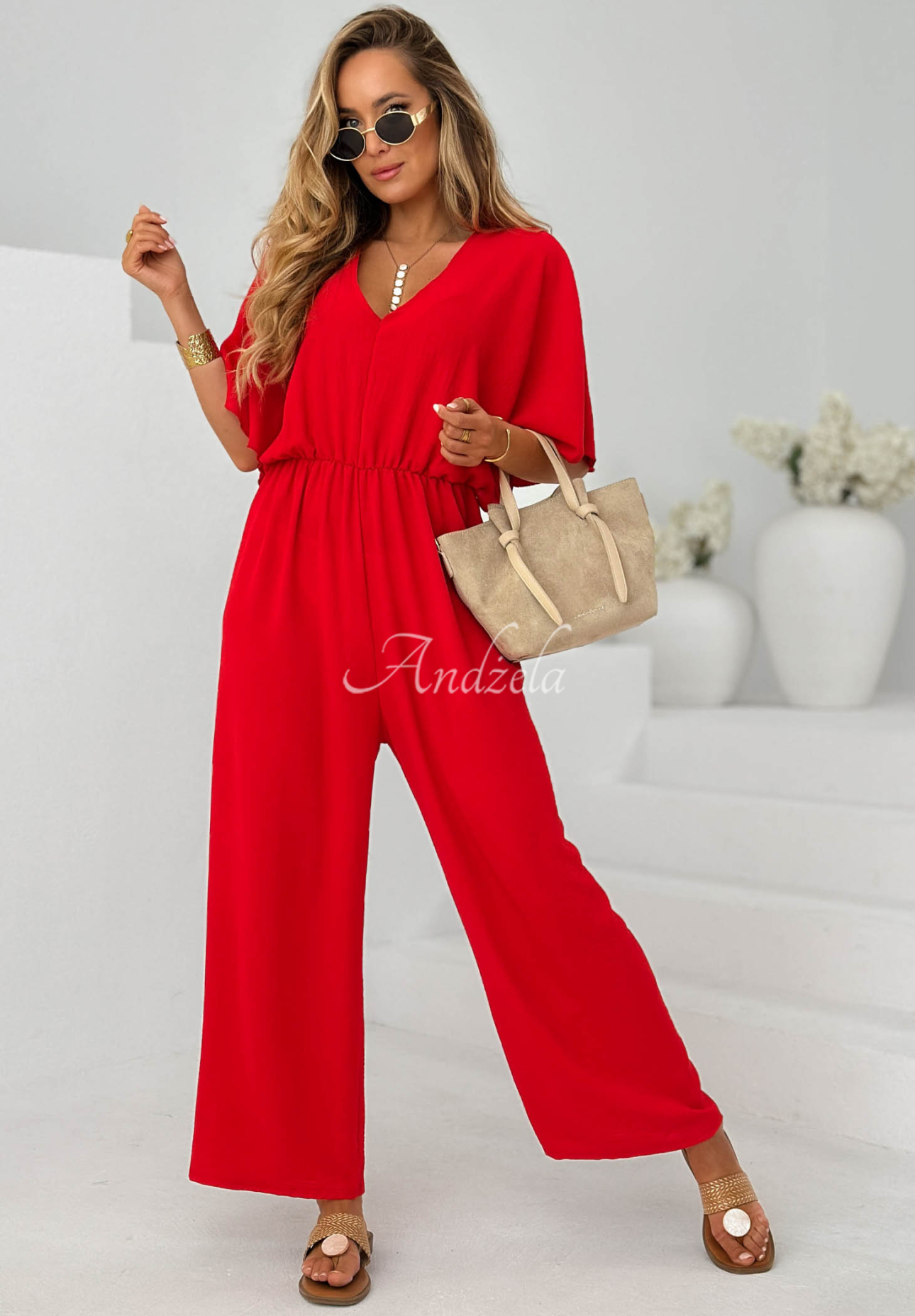 Langer Jumpsuit Forever Vacation Rot
