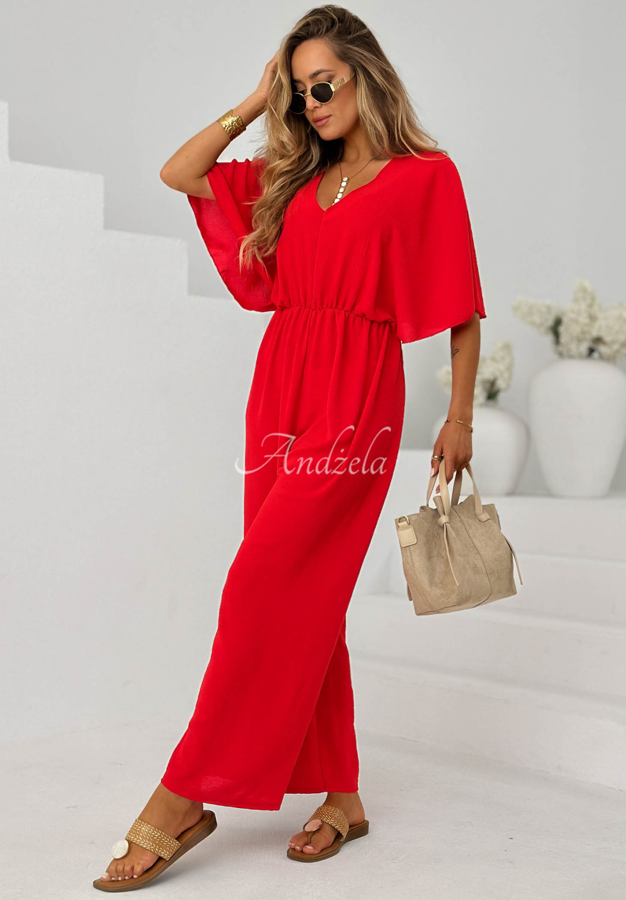 Langer Jumpsuit Forever Vacation Rot