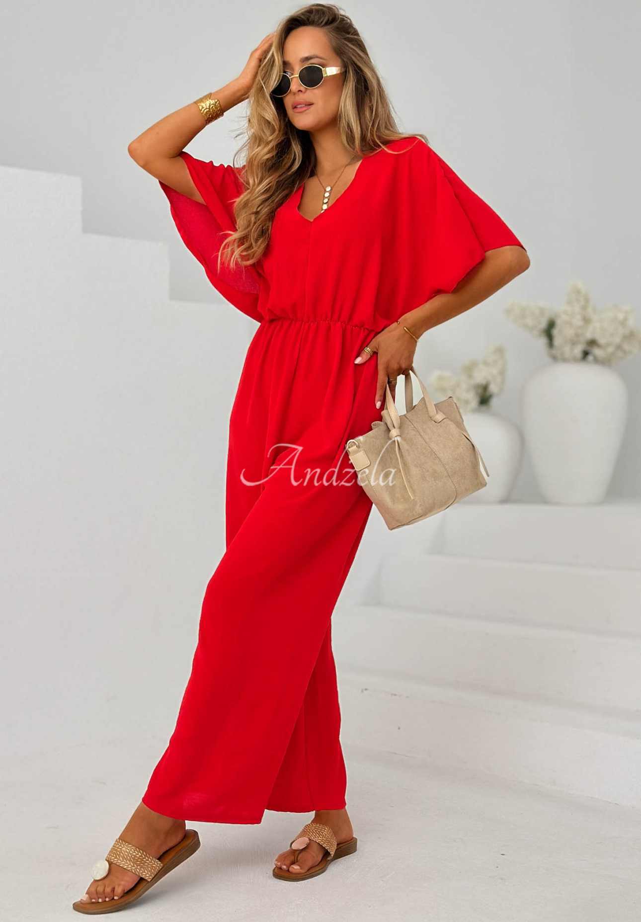 Langer Jumpsuit Forever Vacation Rot