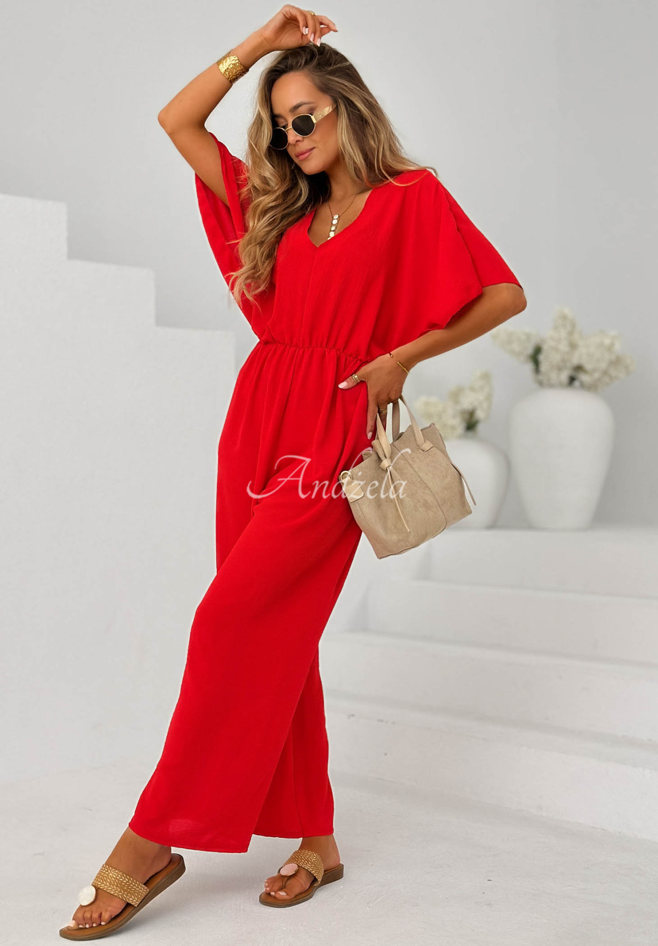 Langer Jumpsuit Forever Vacation Rot