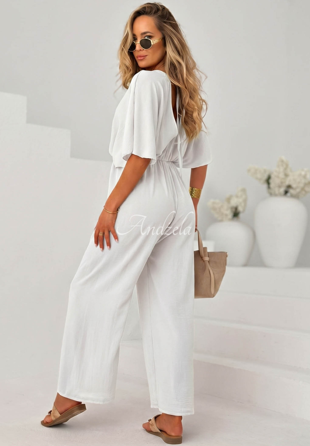 Langer Jumpsuit Forever Vacation Weiß