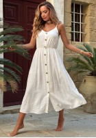 Kleid maxi na ramiączkach The Holiday Weiß