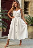 Kleid maxi na ramiączkach The Holiday Weiß