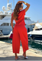 Set Bluse z wiązaną apaszką i Hose Sunny Dreams Mokkafarben