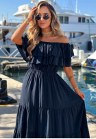 Sukienka maxi Kleid im spanischen Stil z falbankami Santa Ritta Weiß