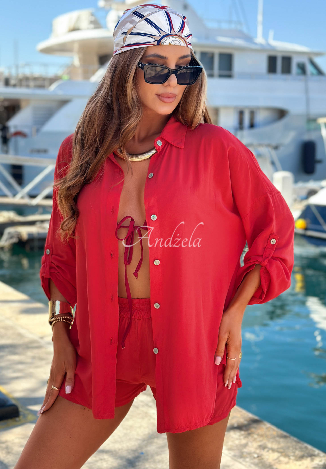Viskoseset Hemd und Shorts Summer Essence Rot
