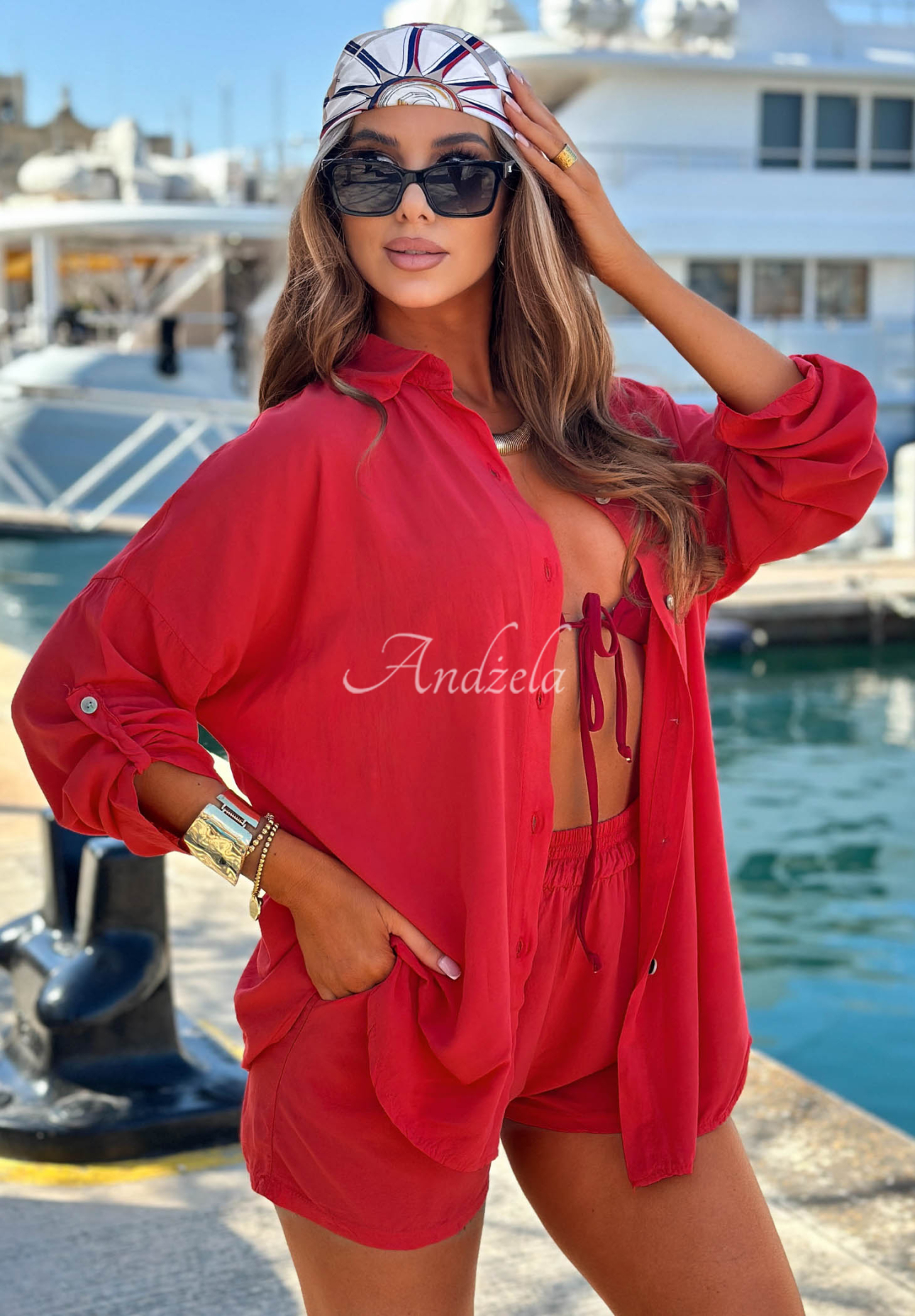 Viskoseset Hemd und Shorts Summer Essence Rot